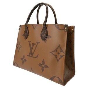 Louis Vuitton Canvas the On Brown Reverse Monogram Handbag Go